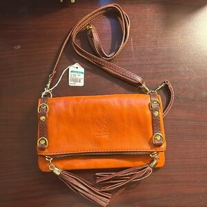 Vera Pelle Italian Real Leather Crossbody/Clutch Bag